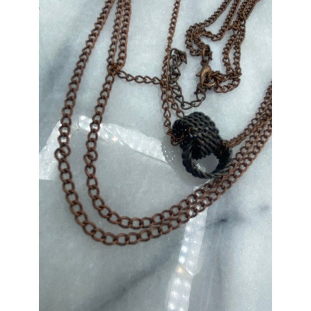Multi-Strand Layered Necklace Copper Industrial Steampunk Goth Grunge Witchy 34"